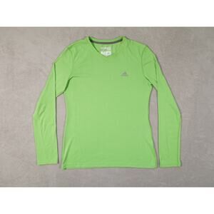Adidas Womens Green Ultimate Tee Long Sleeve Shirt Size M